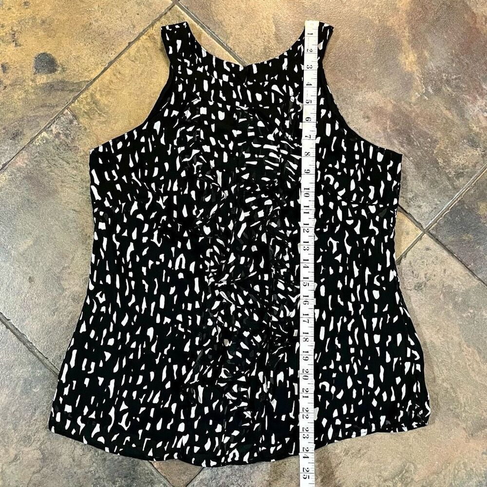 Merona Halter Black White Ruffle Blouse Small - Picture 8 of 11